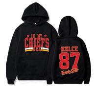 PCYFBEKL Sweat-Shirt rétro à l'ère des Chiefs Kelce 87 America pour Homme et Femme, imprimé Unisexe, Style Hip-hop, Mode Automne-Hiver-XXL
