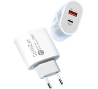 Pd 20w Fast Charger,2 Port Usb 3.0 And Pd Type-C,Wall Charger Mfi,Compatible With Iphone Series,Earphones,Smart Watch,Samsung Galaxy,Xiaomi,Huawei,Google Pixel,Cable Not Included