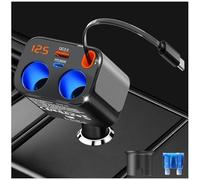 PD 36W Chargeur de Voiture Retractable, 180W 2-Prise Adaptateur Allume-Cigare QC 3.0 USB C et PD 3.0 Cable Rapide Charge Compatible avec iPhone,Samsung, Xiaomi, GPS, Tablette