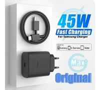 PD 45W 5A chargeur Super rapide pour Samsung S21 S22 S23 S24 Plus Note20 Ultra A34 A53 A54 A55 A71 A73 USB-C câble de charge rapide 2m 1m cable