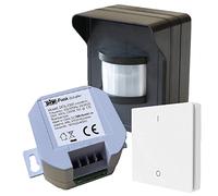 PD-548 DIW-Funk Kit détecteur de mouvement IP44 avec récepteur encastrable sans fil 230 V + émetteur mural sans fil