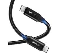 PD Câble USB C vers USB C 3.1 Gen2 100 W USB Type C vers C Charge rapide Sortie vidéo 4K pour iPhone 15/15Pro, MacBook, iPad Pro, iPad mini 6, Samsung Galaxy S23/S22, Huawei MateBook