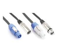 PD Connex ADP10 Câble combiné pour enceintes actives 10 mètres - câble combiné avec alimentation et signal audio Noir