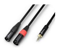 Power Dynamics PD Connex Câble Audio 2x XLR Male/Jack 3,5mm - 6m - Idéal pour Relier vos Enceintes de Sonorisation