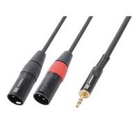 PD Connex câble audio 2xxlr male/jack 3,5mm - 1,5m - Idéal pour relier vos enceintes de sonorisation G