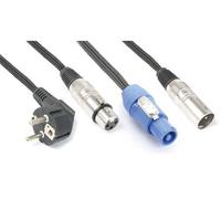 PD Connex Câble Audio Combiné Cordon Schuko - XLR F/Connecteur Power A - XLR M - 10m
