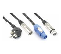PD Connex Câble Audio Combiné Cordon Schuko - XLR M/Connecteur Power A - XLR F - 20m Noir G