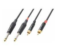 PD Connex Câble Audio Cordon 2x Jack 6,35 Mâle Mono/2x RCA Mâle - 1,5m G