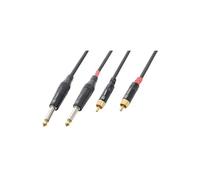 PD Connex Câble Audio Cordon 2x Jack 6,35 Mâle Mono/2x RCA Mâle - 3m