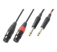 PD Connex Câble Audio Cordon 2x XLR Femelle - 2x Jack 6,35 Mâle Mono - 1,5m G