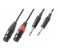 PD Connex Câble Audio Cordon 2x XLR Femelle - 2x Jack 6,35 Mâle Mono - 1,5m G
