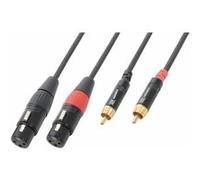 Power Dynamics PD Connex Câble Audio Cordon 2x XLR Femelle - 2x RCA Mâle - 1,5m - Idéal pour Relier vos Enceintes de Sonorisation