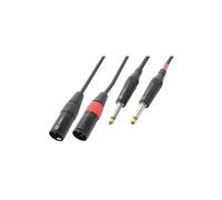 PD Connex Câble Audio Cordon 2x XLR Mâle - 2x Jack 6,35 Mâle Mono - 3m