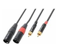 Cordon audio - PD Connex - 2x XLR mâle vers 2x RCA mâle - 1.5 m - Transmission de signal - Noir