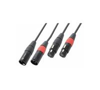 Power Dynamics PD Connex Câble Audio Cordon 2x XLR Mâle - 2x XLR Femelle - 1,5m - Idéal pour Relier vos Enceintes de Sonorisation