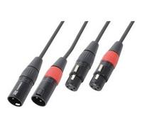 PD Connex Câble Audio Cordon 2x XLR Mâle - 2x XLR Femelle - 1,5m G