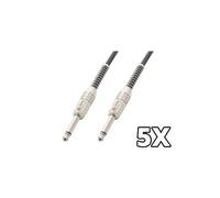 PD Connex Câble Audio Cordon Guitare 5 x 3m Jack 6,35 Mâle Mono Jack 6,35 Mâle Mono