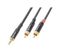 PD Connex câble audio cordon jack 3,5 mâle stéréo / 2 x rca mâle - 6m - Idéal pour relier votre table de mixage Noir