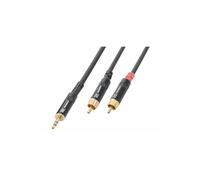 Cordon jack 3.5 stéréo - PD Connex - 2 x RCA mâle - 3 mètres - Transmission audio - Fiches métalliques