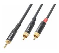 Cordon jack 3.5 stéréo - PD Connex - 2 x RCA mâle - 3 mètres - Transmission audio - Fiches métalliques