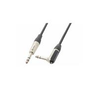 PD Connex Câble Audio Cordon Jack 6,35 Mâle Stéréo/Jack 6,35 Mâle Stéréo Coudé - 3m Noir
