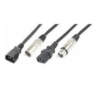 PD Connex Câble Lumière Combiné IEC m - XLR M/IEC F - XLR F - 10m Noir G