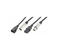PD Connex Câble Lumière Combiné IEC m - XLR M/IEC F - XLR F - 15m Noir