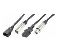 PD Connex Câble Lumière Combiné IEC m - XLR M/IEC F - XLR F - 15m Noir