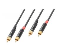 Power Dynamics PD Connex Câble Audio Cordon 2x RCA Mâle/2x RCA Mâle - 1,5m - Idéal pour Relier votre Ordinateur Portable, votre TV, Tablette, Smartphone…