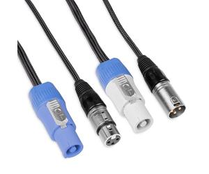 PD Connex CX06-0.50 - Câble Combiné XLR PowerCon - Alimentation et Signal DMX - 50cm - Idéal pour Relier vos Jeux de Lumière en Un Seul Câble