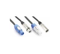 Power Dynamics PD Connex CX06-2 - Câble Combiné XLR PowerCon - Alimentation et Signal DMX - 2m - Idéal pour Relier vos Jeux de Lumière en Un Seul Câble