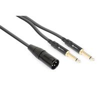 PD Connex CX56-3 Câble haut-parleur 3 mètres - Noir, sortie XLR mâle, 2 sorties Jack 6.35mm mono