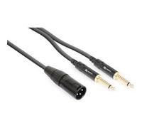 Power Dynamics PD Connex CX56-3 Câble Haut-Parleur 3 Mètres - Noir, Sortie XLR Mâle, 2 Sorties Jack 6,35mm Mono, Idéal pour une Transmission de Signal Fiable et sans Interférence