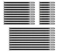 PD connex CXT-SET Attache câble velcro réutilisable - Noir - Lot de 30 avec 3 tailles disponible : 10x100mm ; 10x200mm ; 10x300mm