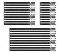 PD connex CXT-SET Attache câble velcro réutilisable - Noir - Lot de 30 avec 3 tailles disponible : 10x100mm ; 10x200mm ; 10x300mm Noir G