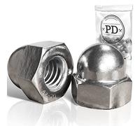 PD® Ecrou Borgne Inox M16 (DIN 1587) | Ecrous Borgne Hexagonal en Acier Inoxydable A2 V2A | Ecrou Inox pour Vis, Boulons Filetés & Tiges Filetées | Ecrous Capuchons de protection | 10 pièces