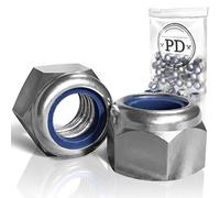 PD® Ecrou Nylstop M5 (DIN 982 / ISO 7040) | Écrou Nylstop en Acier Inox A2 V2A | Écrou Autobloquant pour Vis, Boulons Filetés & Tiges Filetées | Ecrou Frein Hexagonal de Blocage en Nylon | 50 pièces