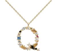PD PAOLA 925 Collier en argent plaqué or « Q » zircone Ref. CO01-112-U
