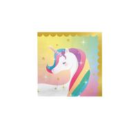 PD-Party : 16 pièces de serviettes licorne - décoration de fête pour anniversaires et fêtes - parfaites pour anniversaire d'enfant - décoration d'anniversaire licorne aimante pour filles - 16x16 cm