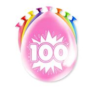 PD-Party 7036528 Happy Fête Ballons | Naturel Caoutchouc (Latex) | Fête d'Anniversaire | Célébration - 100 Ans, Paquet de 8, Multicouleur, 30cm Longueur x 30cm Largeur x 30cm Hauteur