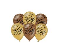 PD-Party 7036569 Anniversaire Fête Ballons | Party Balloons | Naturel Caoutchouc (Latex) | Célébration - Tiger, Paquet de 6, Multicouleur, 30cm Longueur x 30cm Largeur x 30cm Hauteur