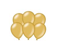 PD-Party 7036574 Fête Ballons | Naturel Caoutchouc (Latex) | Fête Décoration, Paquet de 6, Or Métallique, 30cm Longueur x 30cm Largeur x 30cm Hauteur