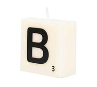 PD-Party 7040012 Bougie Lettre | Fête | Décorations | Ambiance - B, Crème/Noir, 4cm Longueur x 4cm Largeur x 2cm Hauteur