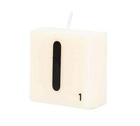 PD-Party 7040019 Bougie Lettre | Fête | Décorations | Ambiance - I, Crème/Noir, 4cm Longueur x 4cm Largeur x 2cm Hauteur