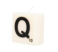 PD-Party 7040027 Bougie Lettre | Fête | Décorations | Ambiance - Q, Crème/Noir, 4cm Longueur x 4cm Largeur x 2cm Hauteur