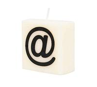 PD-Party 7040039 Bougie Symbole | Fête | Décorations | Ambiance - @, Crème/Noir, 4cm Longueur x 4cm Largeur x 2cm Hauteur