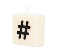 PD-Party 7040040 Bougie Symbole | Fête | Décorations | Ambiance - #, Crème/Noir, 4cm Longueur x 4cm Largeur x 2cm Hauteur