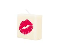 PD-Party 7040045 Bougie Lettre | Fête | Décorations | Ambiance - Kiss, Crème/Noir, 4cm Longueur x 4cm Largeur x 2cm Hauteur