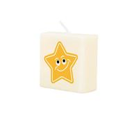 PD-Party 7040051 Bougie Étoile émoticône | Fête | Décorations | Ambiance - Star, Crème/Noir, 4cm Longueur x 4cm Largeur x 2cm Hauteur