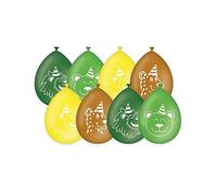 PD-Party - Ballons de Fête Anniversaire Pack de 8 - Ballons pour Anniversaire - Décoration Anniversaire - Décoration Anniversaire Enfant - Décoration Jungle - Anniversaire Garçon & Fille - 30 x 30cm